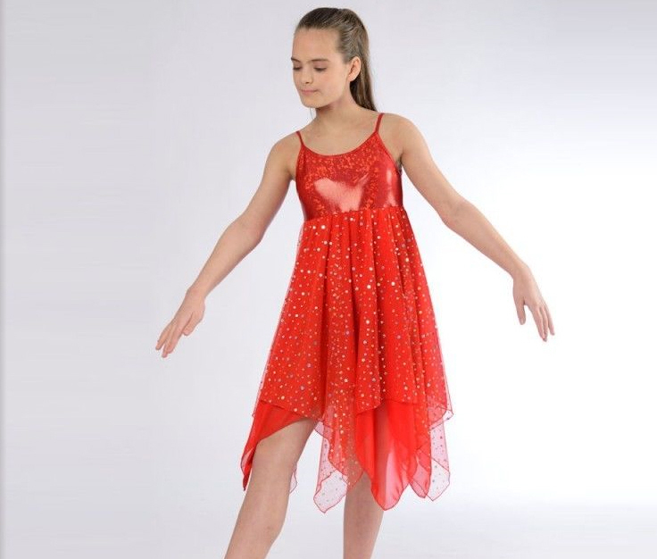red sparkly dance costume